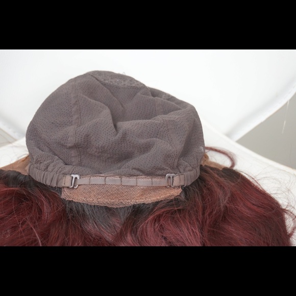 Ombré Burgundy + Black Straight Lace Front Bob Wig - Picture 8 of 8